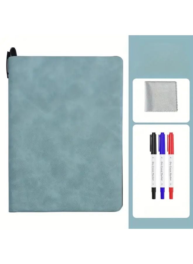 Gray Whiteboard Notebook Set With Erasable Pen And Wipe Cloth Draft Book Notepad Office Plan Board - Image 4